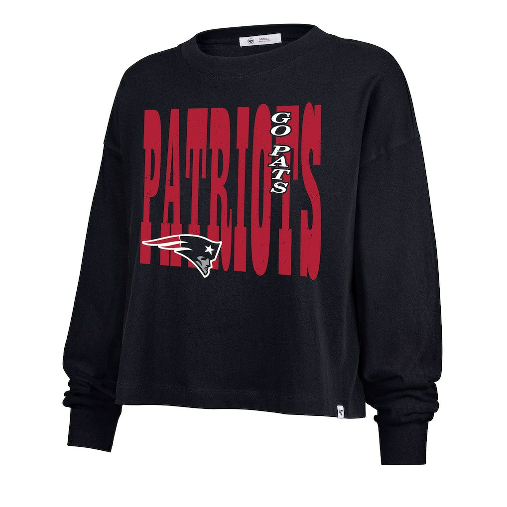 New England Patriots '47 Women's Stacked Sydney Long Sleeve T-Shirt - Navy - 47 brand