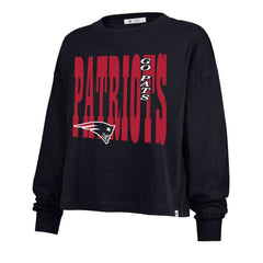 New England Patriots '47 Women's Stacked Sydney Long Sleeve T-Shirt - Navy - 47 brand