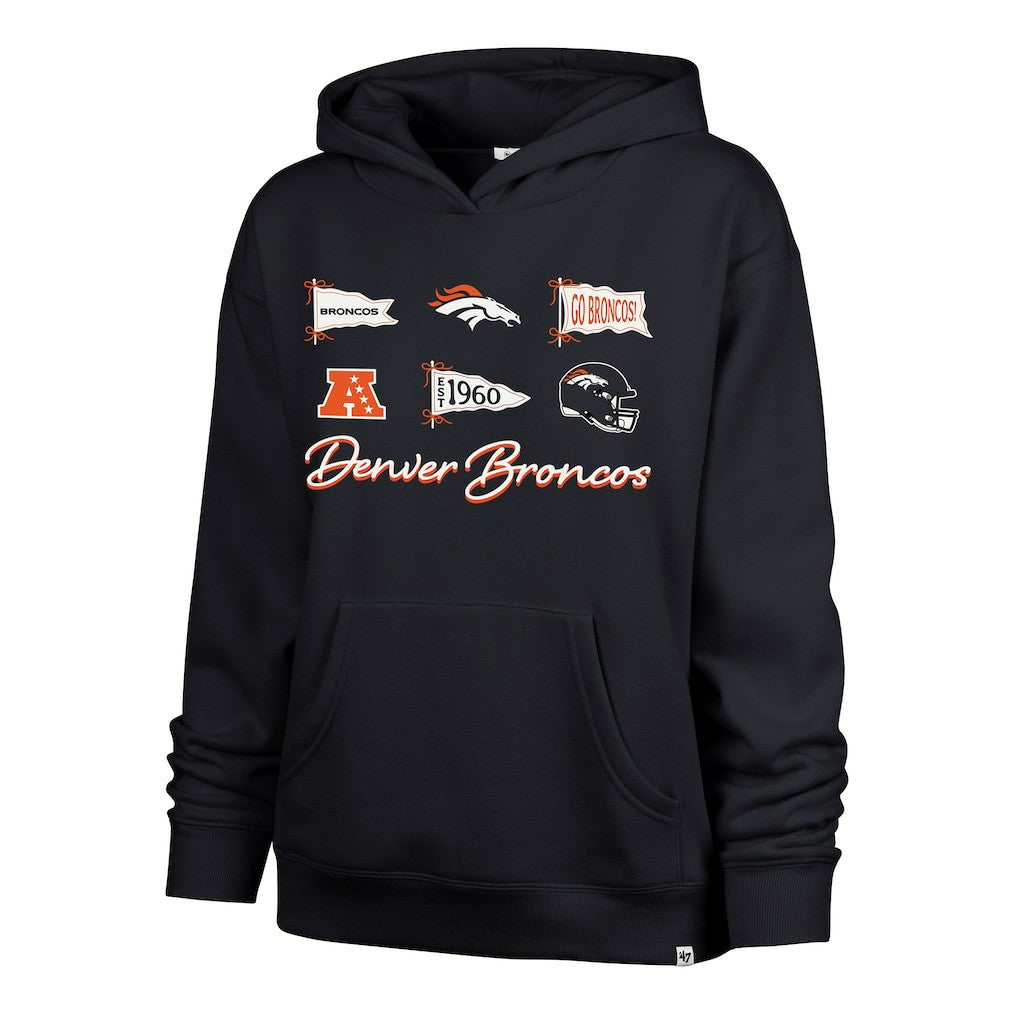 Denver Broncos '47 Women's Bow & Banners Naomi Hoodie - Navy - 47 brand