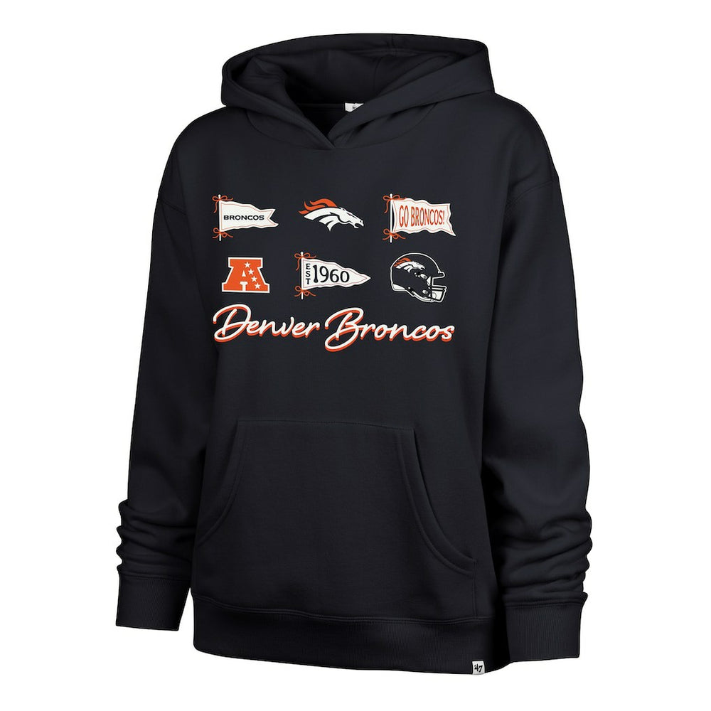 Denver Broncos '47 Women's Bow & Banners Naomi Hoodie - Navy - 47 brand