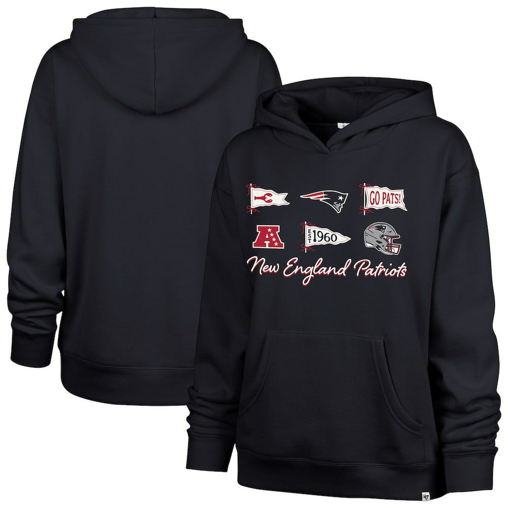 New England Patriots '47 Women's Bow & Banners Naomi Hoodie - Navy - 47 brand
