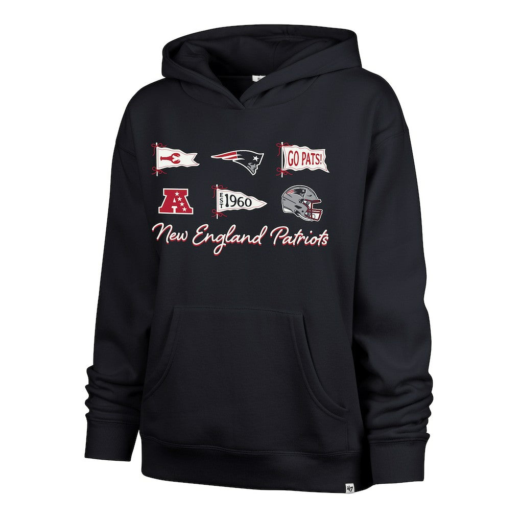 New England Patriots '47 Women's Bow & Banners Naomi Hoodie - Navy - 47 brand