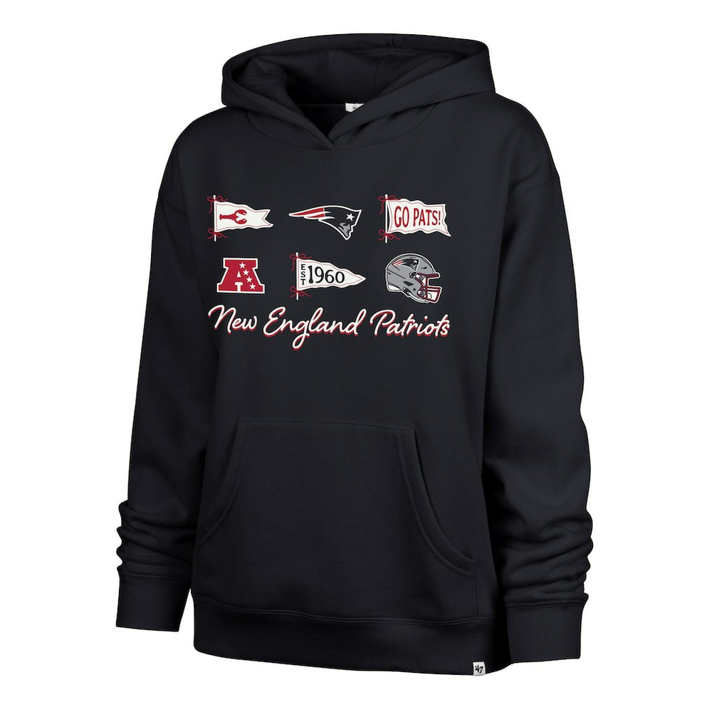 New England Patriots '47 Women's Bow & Banners Naomi Hoodie - Navy - 47 brand