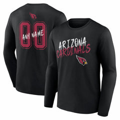 Arizona Cardinals Hustle Personalized Name & Number Long Sleeve T-Shirt - Black - NFL