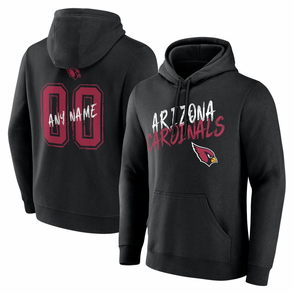 Arizona Cardinals Hustle Personalized Name & Number Hoodie - Black - NFL