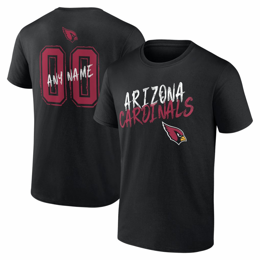 Arizona Cardinals Hustle Personalized Name & Number T-Shirt - Black - NFL