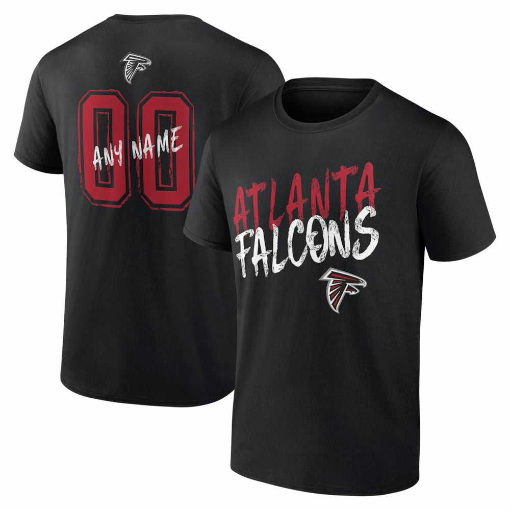 Atlanta Falcons Hustle Personalized Name & Number T-Shirt - Black - NFL
