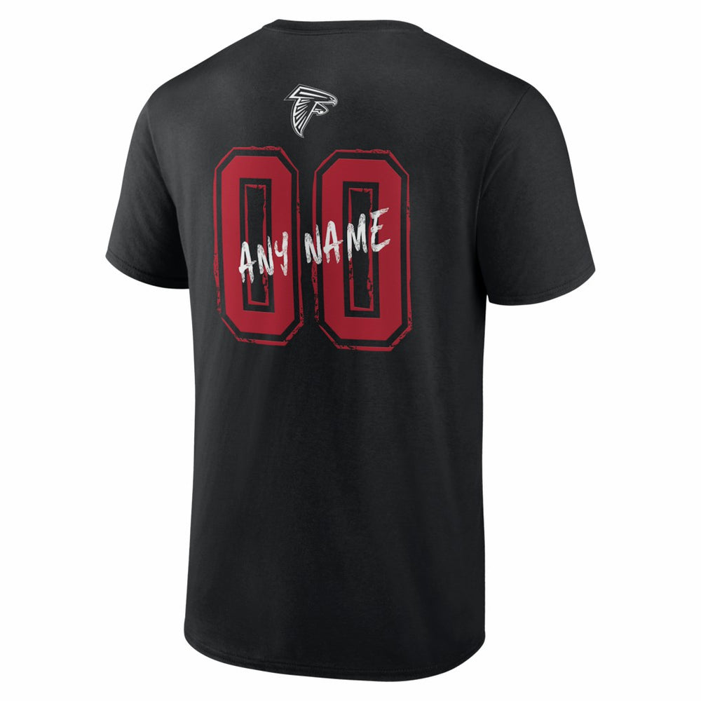 Atlanta Falcons Hustle Personalized Name & Number T-Shirt - Black - NFL