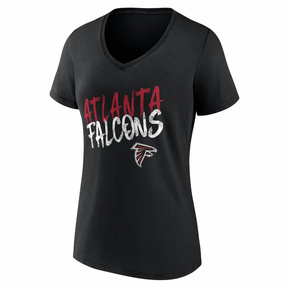 Atlanta Falcons Women's Hustle Personalized Name & Number V-Neck T-Shirt - Black - NFL