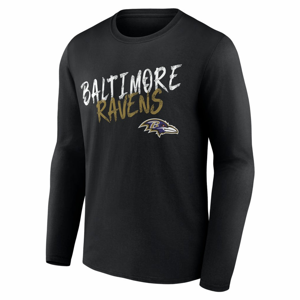 Baltimore Ravens Hustle Personalized Name & Number Long Sleeve T-Shirt - Black - NFL