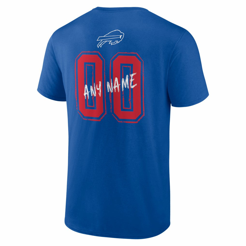 Buffalo Bills Hustle Personalized Name & Number T-Shirt - Royal - NFL