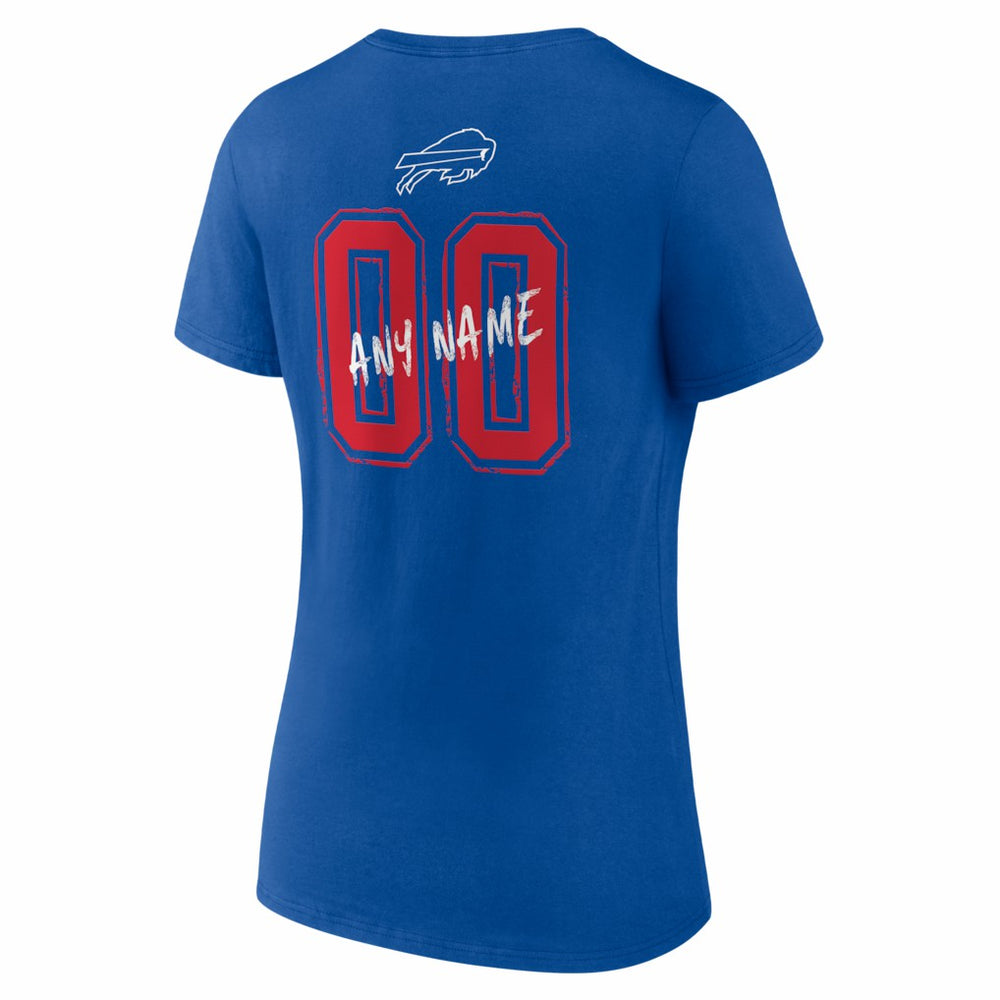 Buffalo Bills Women's Hustle Personalized Name & Number V-Neck T-Shirt - Royal - NFL