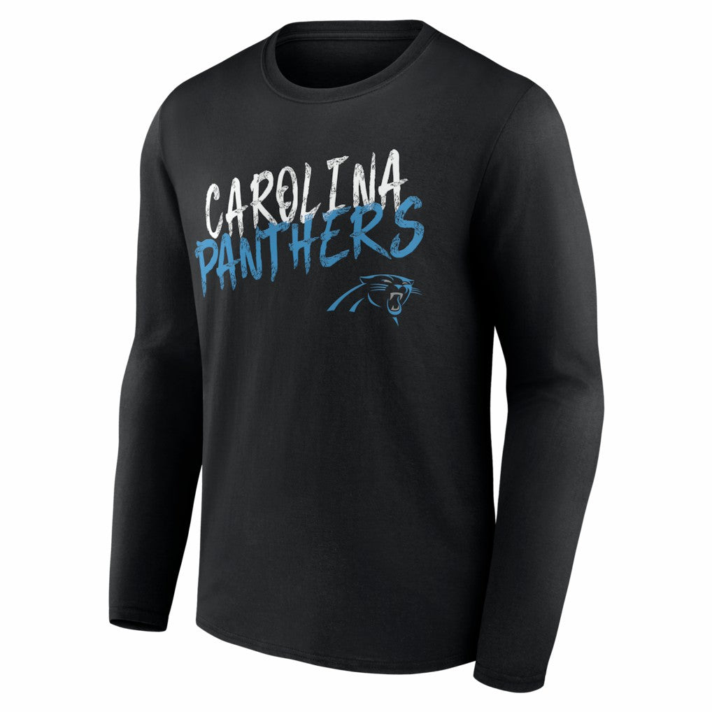 Carolina Panthers Hustle Personalized Name & Number Long Sleeve T-Shirt - Black - NFL