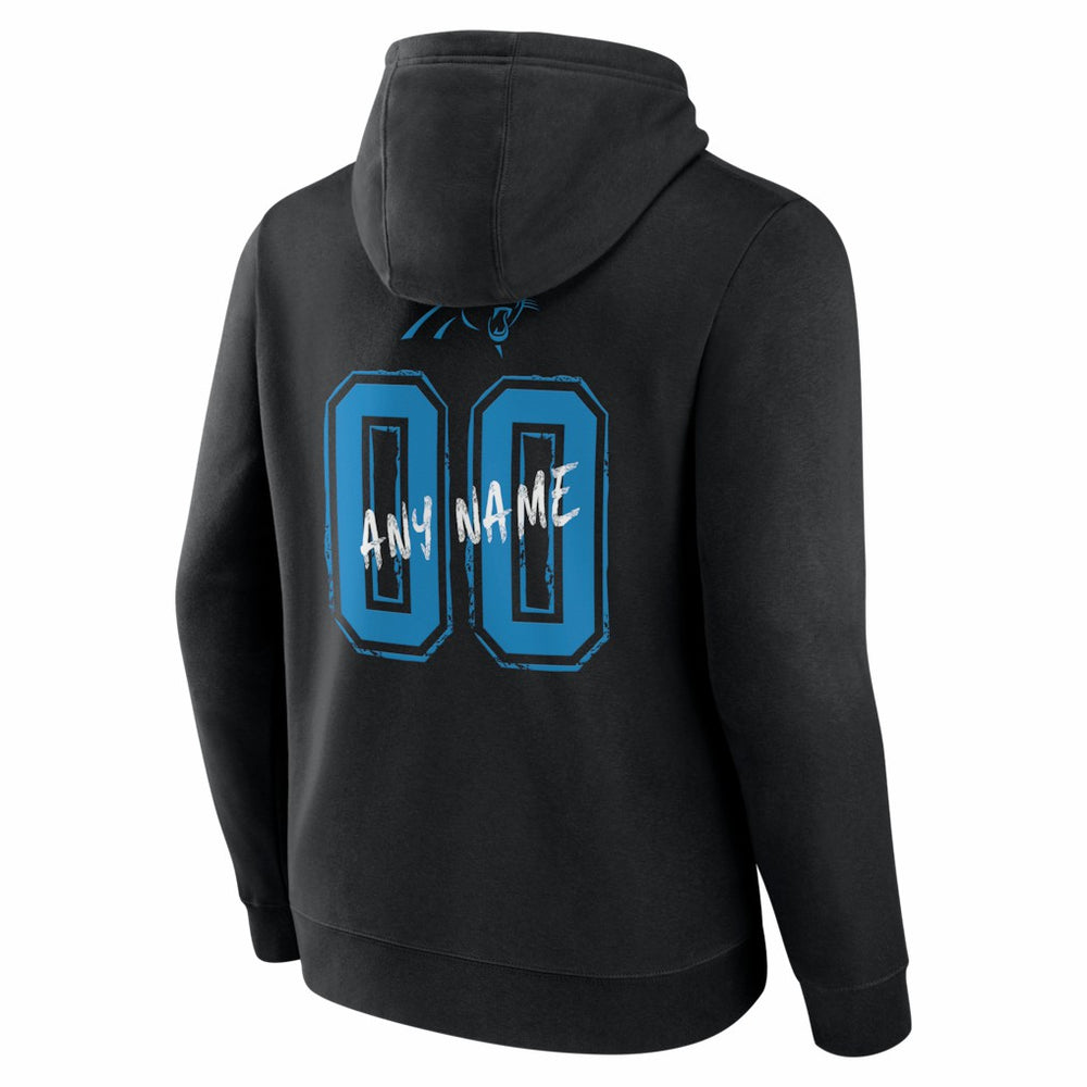 Carolina Panthers Hustle Personalized Name & Number Hoodie - Black - NFL