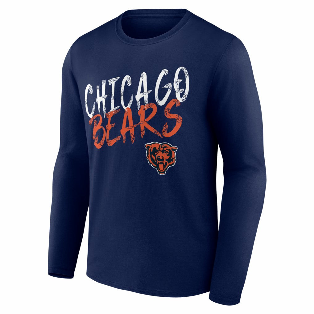 Chicago Bears Hustle Personalized Name & Number Long Sleeve T-Shirt - Navy - NFL