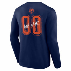 Chicago Bears Hustle Personalized Name & Number Long Sleeve T-Shirt - Navy - NFL