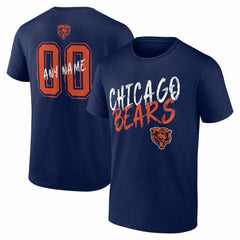 Chicago Bears Hustle Personalized Name & Number T-Shirt - Navy - NFL
