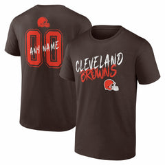 Cleveland Browns Hustle Personalized Name & Number T-Shirt - Brown - NFL