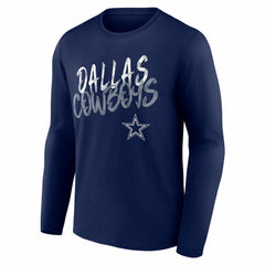 Dallas Cowboys Hustle Personalized Name & Number Long Sleeve T-Shirt - Navy - NFL
