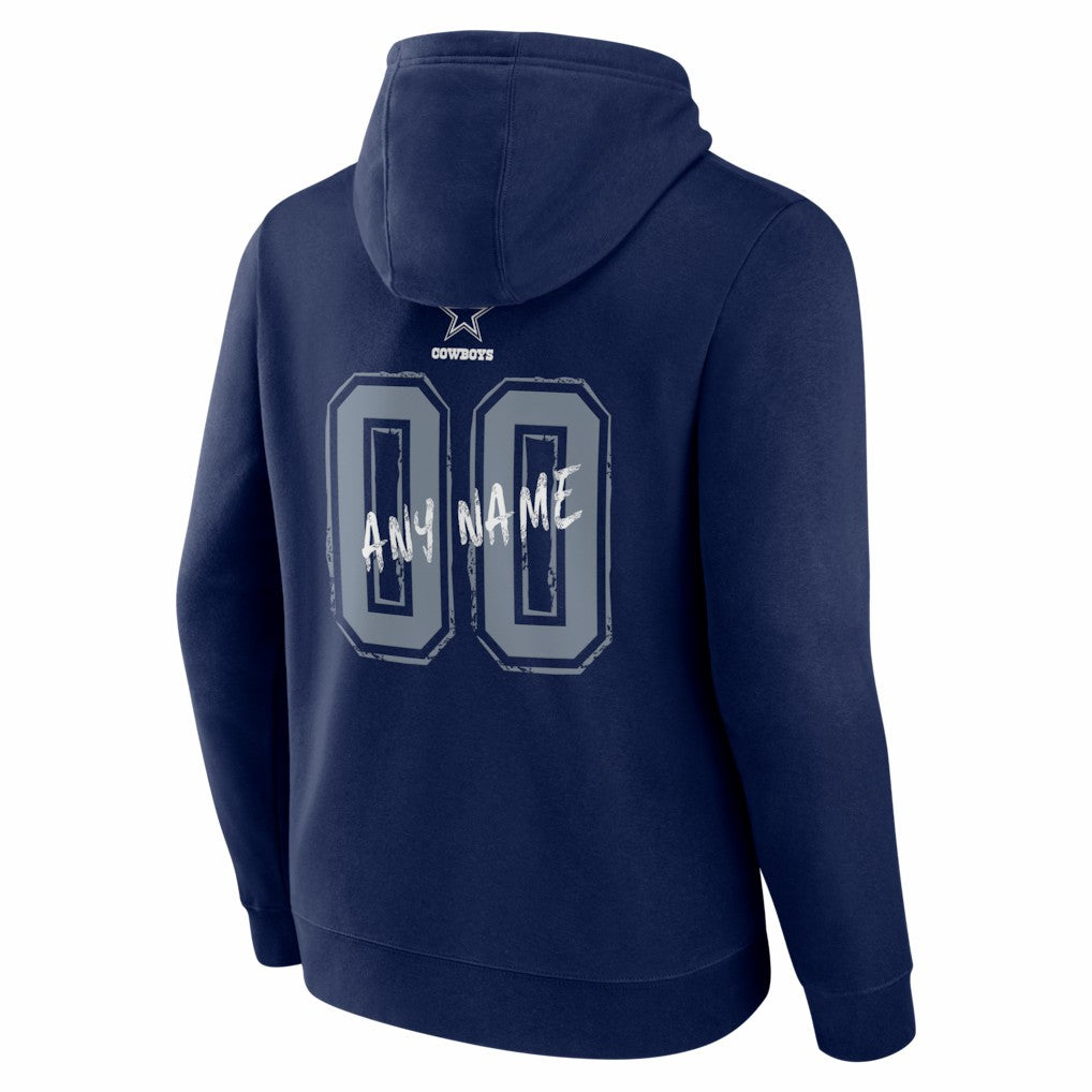 Dallas Cowboys Hustle Personalized Name & Number Hoodie - Navy - NFL