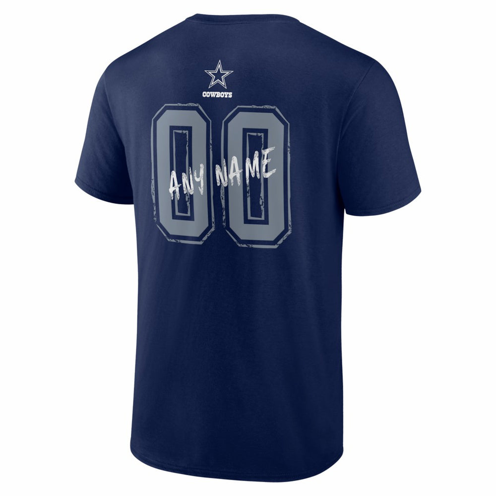 Dallas Cowboys Hustle Personalized Name & Number T-Shirt - Navy - NFL