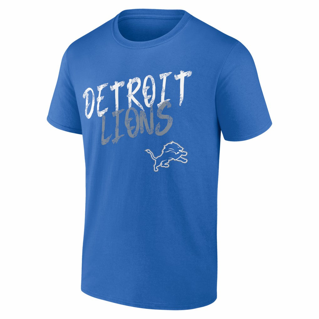 Detroit Lions Hustle Personalized Name & Number T-Shirt - Blue - NFL