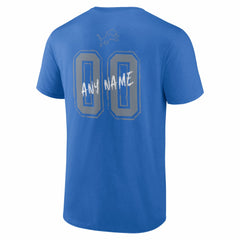 Detroit Lions Hustle Personalized Name & Number T-Shirt - Blue - NFL