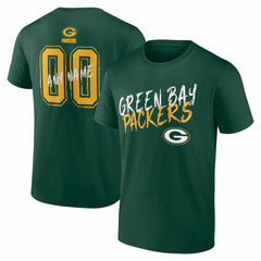 Green Bay Packers Hustle Personalized Name & Number T-Shirt - Green - NFL