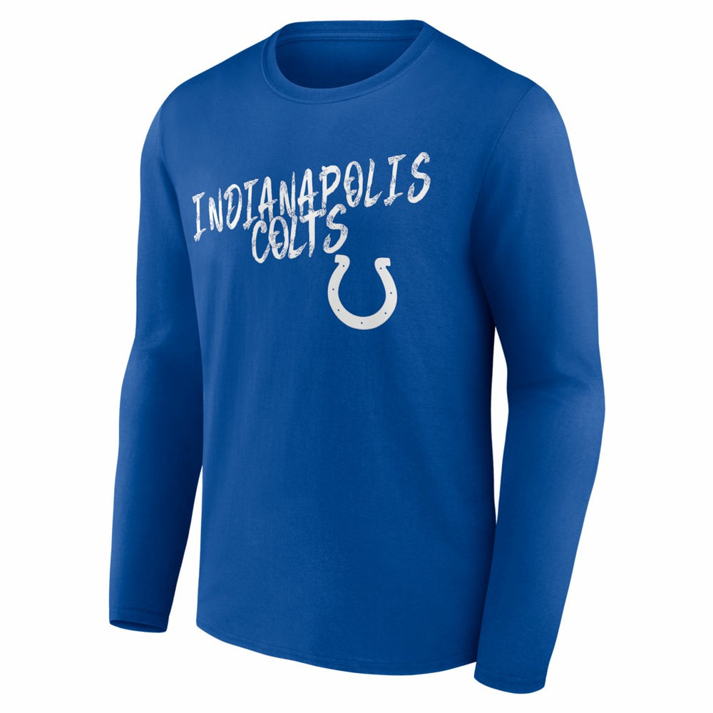 Indianapolis Colts Hustle Personalized Name & Number Long Sleeve T-Shirt - Royal - NFL