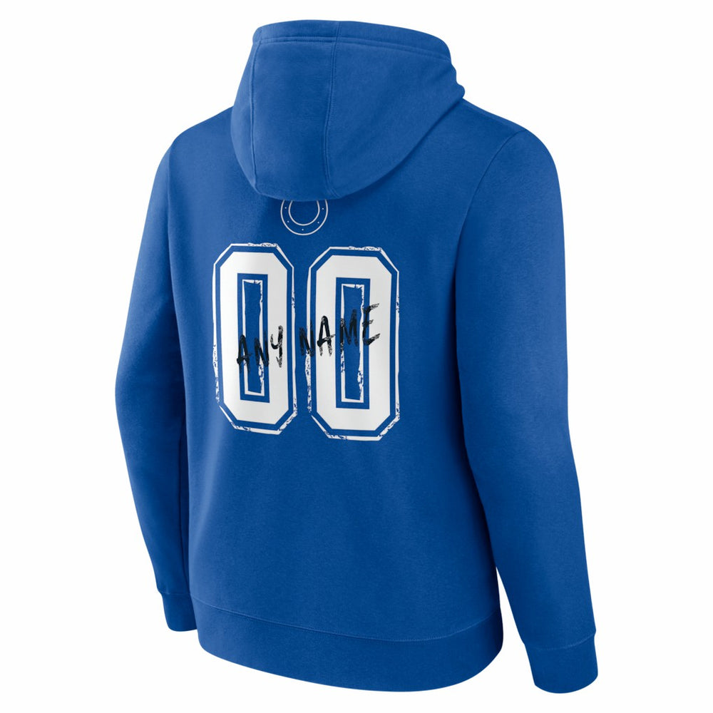 Indianapolis Colts Hustle Personalized Name & Number Hoodie - Royal - NFL