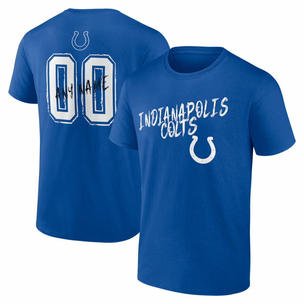 Indianapolis Colts Hustle Personalized Name & Number T-Shirt - Royal - NFL