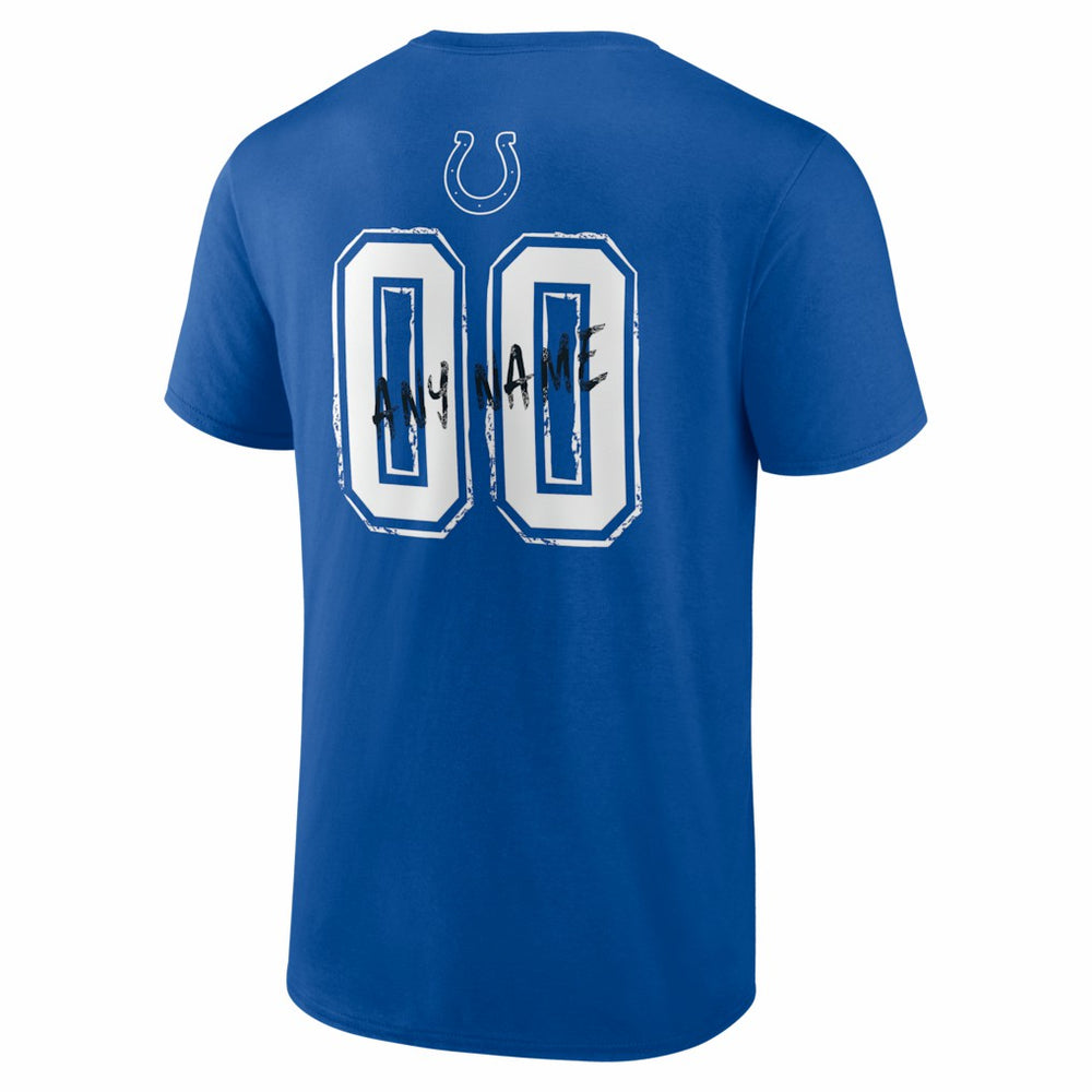 Indianapolis Colts Hustle Personalized Name & Number T-Shirt - Royal - NFL