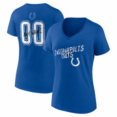 Indianapolis Colts Women's Hustle Personalized Name & Number V-Neck T-Shirt - Royal - NFL