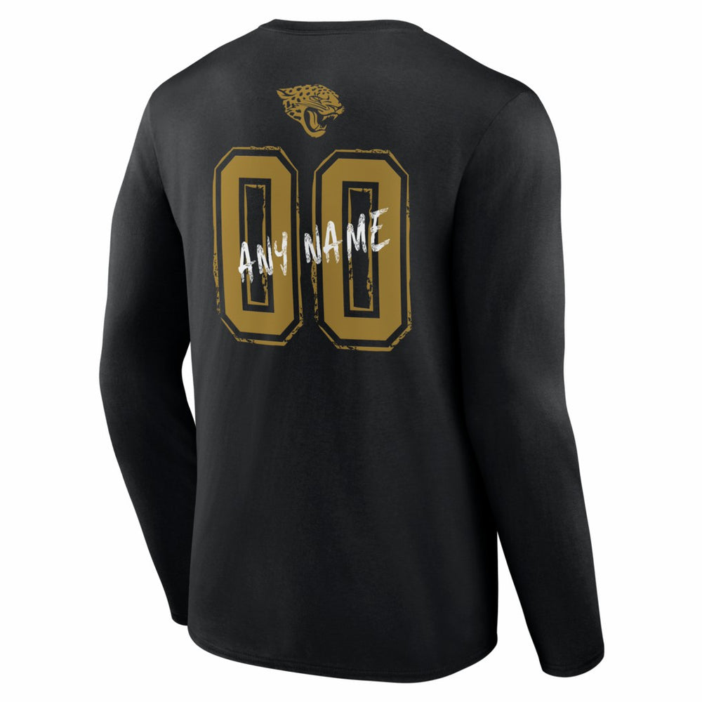 Jacksonville Jaguars Hustle Personalized Name & Number Long Sleeve T-Shirt - Black - NFL