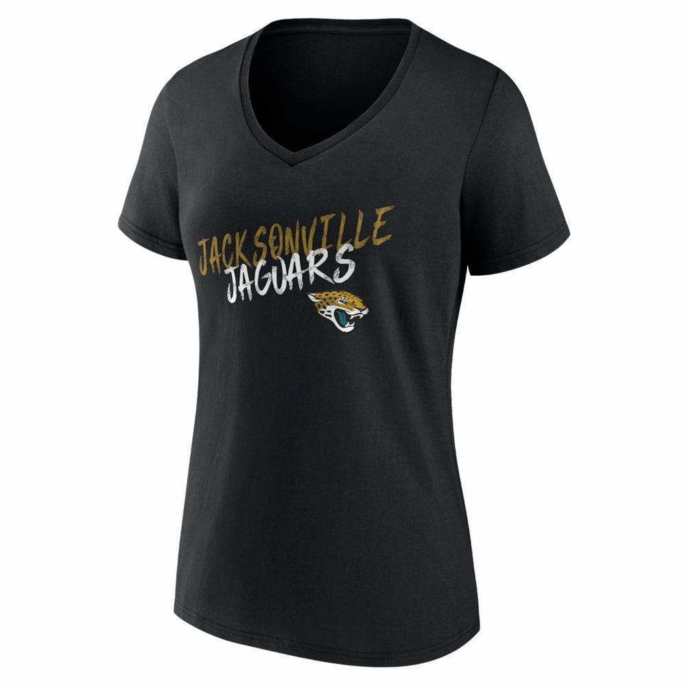 Jacksonville Jaguars Women's Hustle Personalized Name & Number V-Neck T-Shirt - Black - NFL