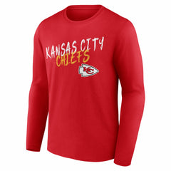 Kansas City Chiefs Hustle Personalized Name & Number Long Sleeve T-Shirt - Red - NFL