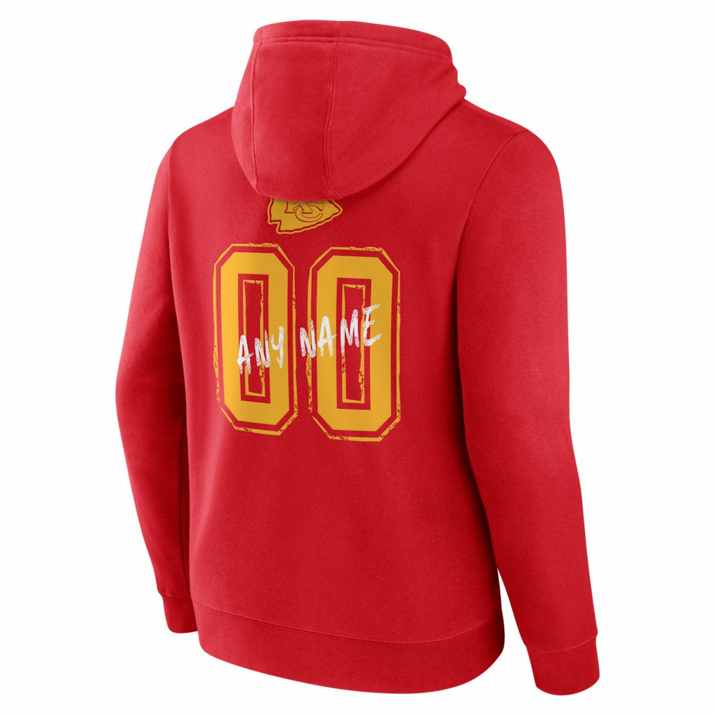 Kansas City Chiefs Hustle Personalized Name & Number Hoodie - Red - NFL