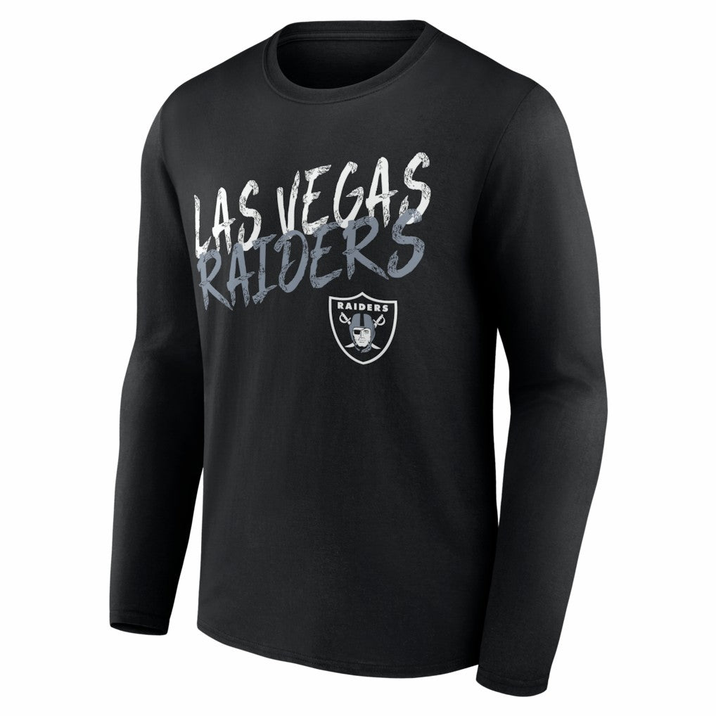 Las Vegas Raiders Hustle Personalized Name & Number Long Sleeve T-Shirt - Black - NFL