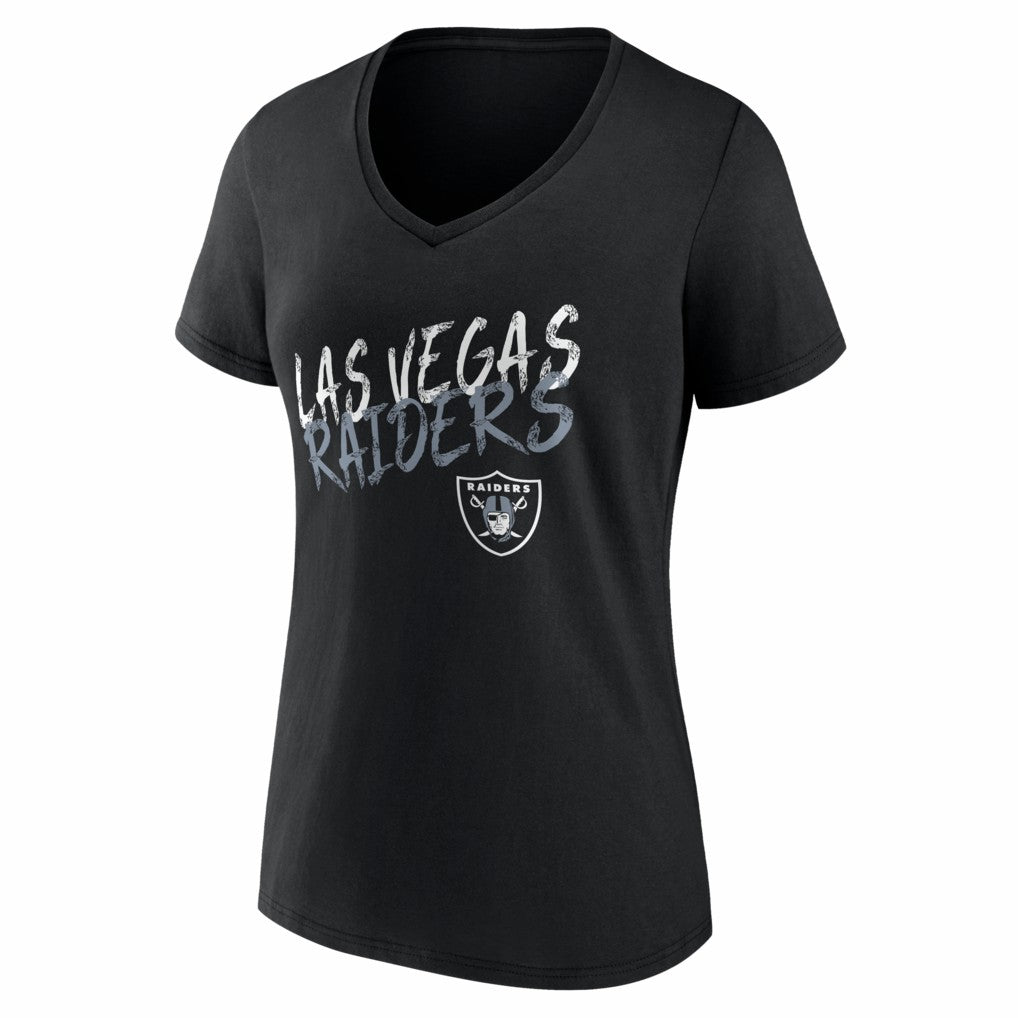 Las Vegas Raiders Women's Hustle Personalized Name & Number V-Neck T-Shirt - Black - NFL