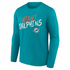 Miami Dolphins Hustle Personalized Name & Number Long Sleeve T-Shirt - Aqua - NFL