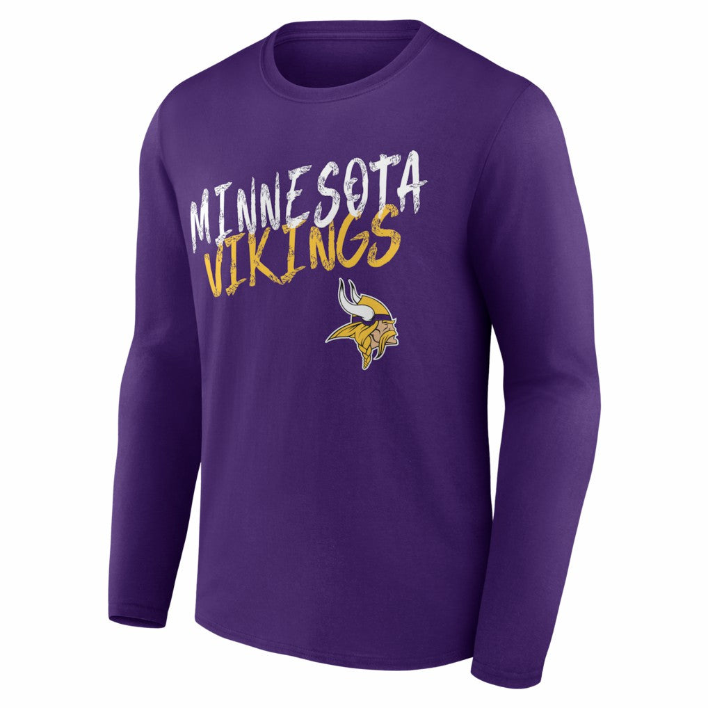 Minnesota Vikings Hustle Personalized Name & Number Long Sleeve T-Shirt - Purple - NFL