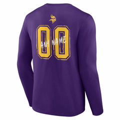 Minnesota Vikings Hustle Personalized Name & Number Long Sleeve T-Shirt - Purple - NFL