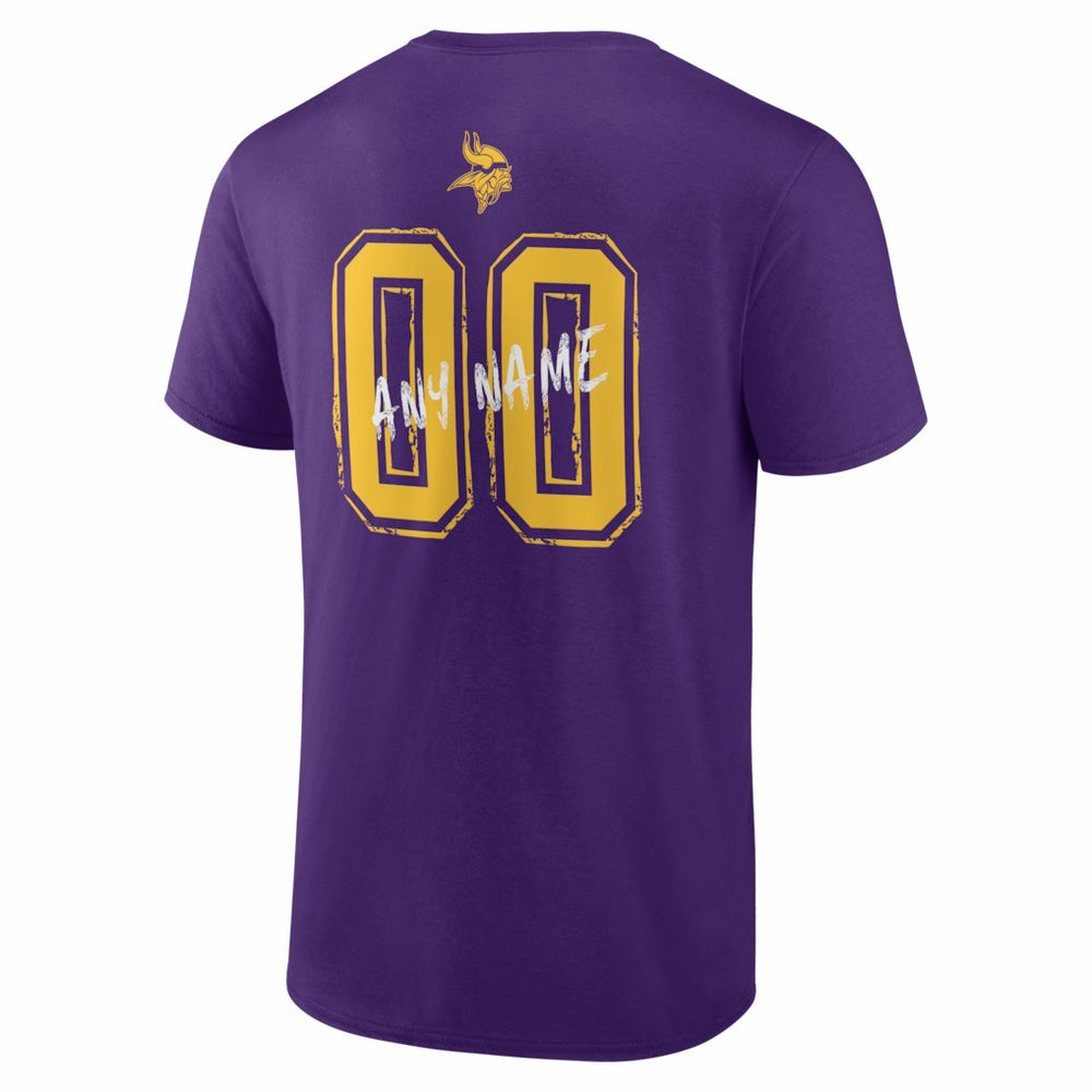 Minnesota Vikings Hustle Personalized Name & Number T-Shirt - Purple - NFL