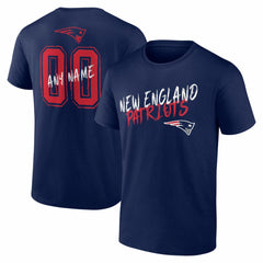 New England Patriots Hustle Personalized Name & Number T-Shirt - Navy - NFL
