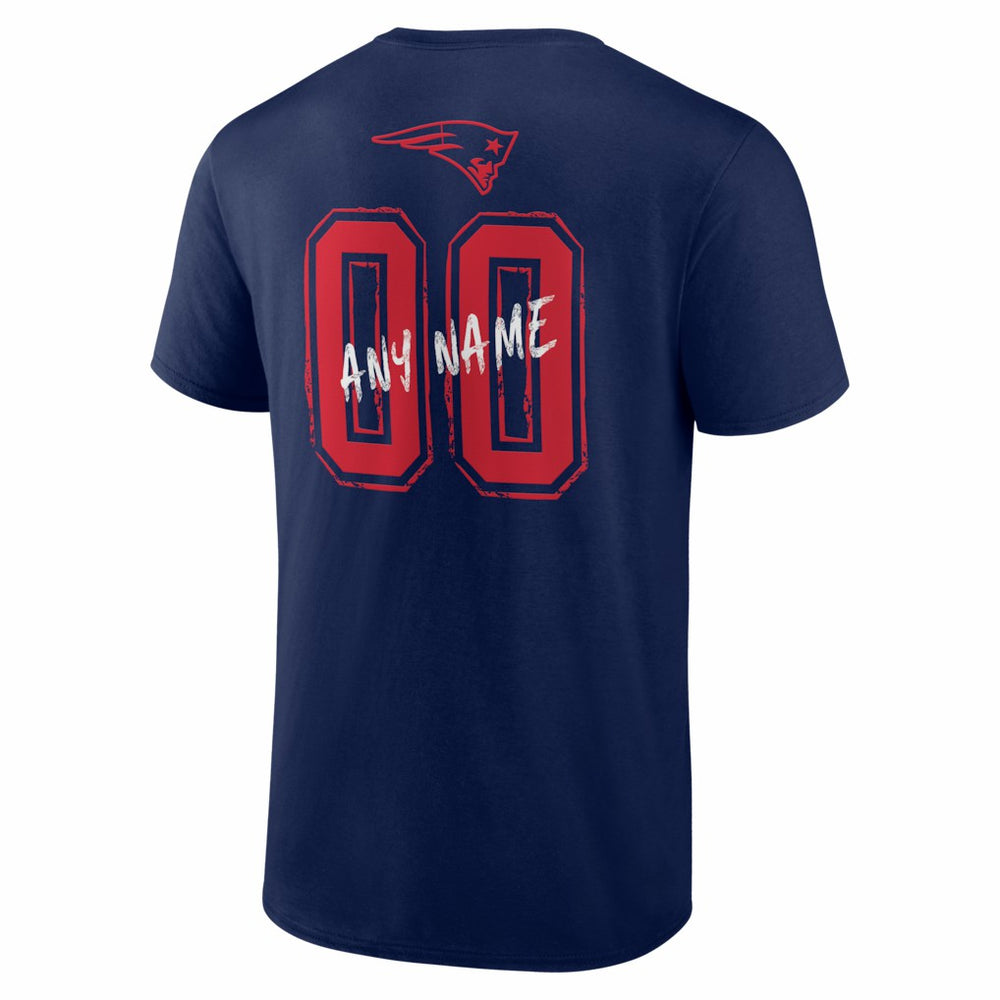 New England Patriots Hustle Personalized Name & Number T-Shirt - Navy - NFL