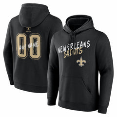 New Orleans Saints Hustle Personalized Name & Number Hoodie - Black - NFL