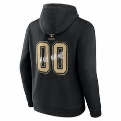 New Orleans Saints Hustle Personalized Name & Number Hoodie - Black - NFL