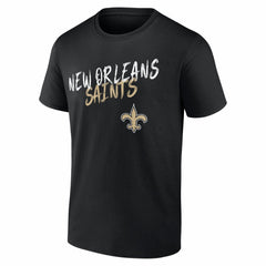 New Orleans Saints Hustle Personalized Name & Number T-Shirt - Black - NFL