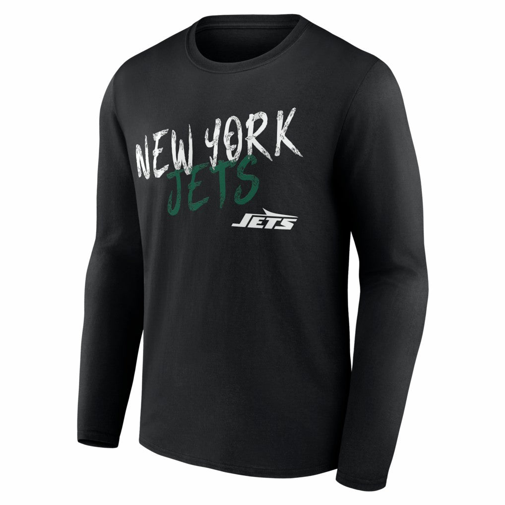 New York Jets Hustle Personalized Name & Number Long Sleeve T-Shirt - Black - NFL