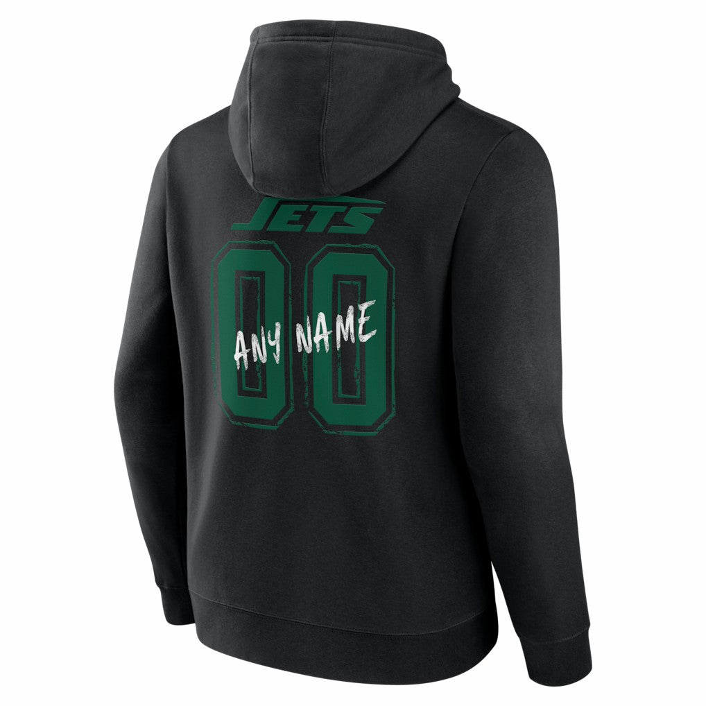 New York Jets Hustle Personalized Name & Number Hoodie - Black - NFL